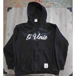 Black G Unit Full Zip Heavyweight Hoodie 50 Cent Vintage Y2K Men XB/ XL